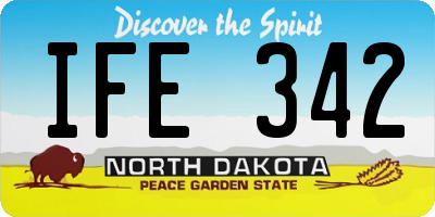 ND license plate IFE342