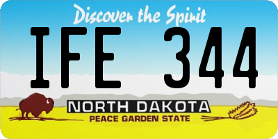 ND license plate IFE344