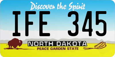 ND license plate IFE345