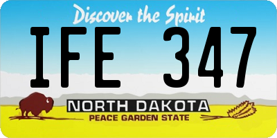 ND license plate IFE347