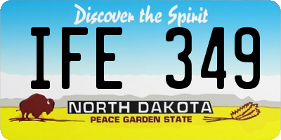 ND license plate IFE349