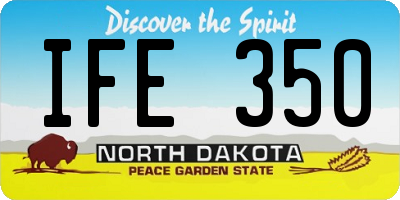 ND license plate IFE350