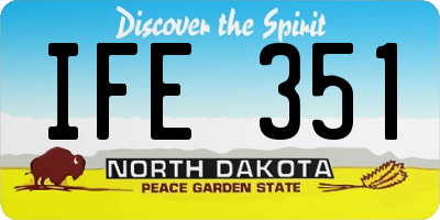 ND license plate IFE351