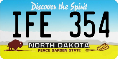 ND license plate IFE354