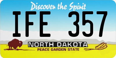 ND license plate IFE357