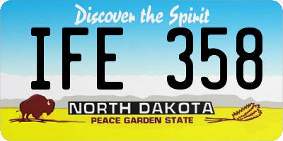 ND license plate IFE358