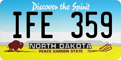 ND license plate IFE359