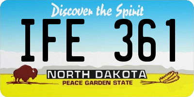 ND license plate IFE361