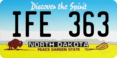 ND license plate IFE363