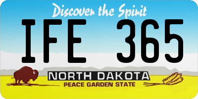 ND license plate IFE365