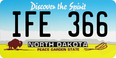 ND license plate IFE366