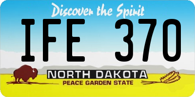 ND license plate IFE370