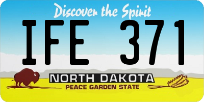 ND license plate IFE371