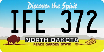 ND license plate IFE372