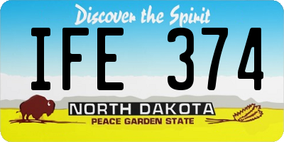 ND license plate IFE374