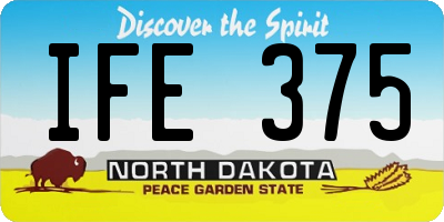 ND license plate IFE375