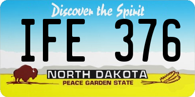 ND license plate IFE376