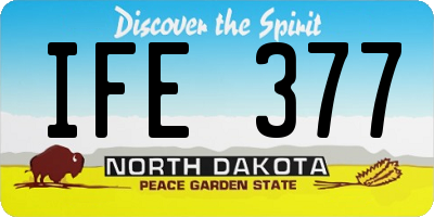 ND license plate IFE377