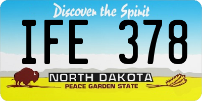 ND license plate IFE378
