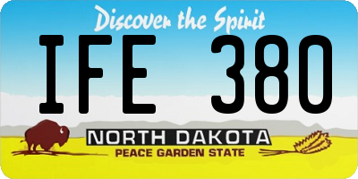 ND license plate IFE380