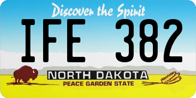 ND license plate IFE382