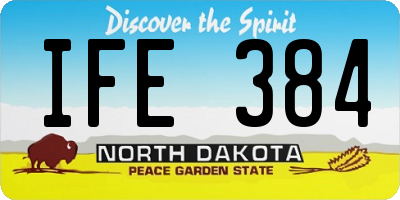 ND license plate IFE384