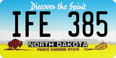 ND license plate IFE385