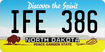 ND license plate IFE386