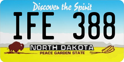 ND license plate IFE388
