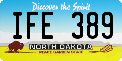 ND license plate IFE389