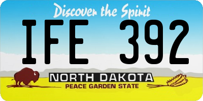 ND license plate IFE392