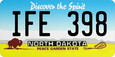 ND license plate IFE398
