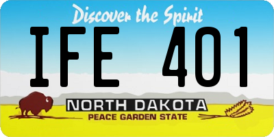 ND license plate IFE401