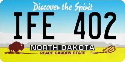 ND license plate IFE402