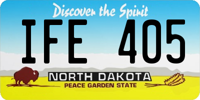 ND license plate IFE405