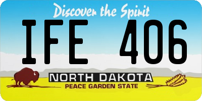 ND license plate IFE406
