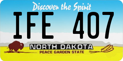 ND license plate IFE407