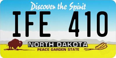 ND license plate IFE410