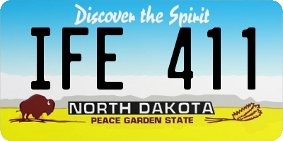 ND license plate IFE411