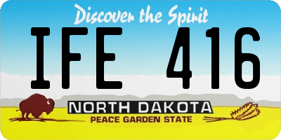 ND license plate IFE416