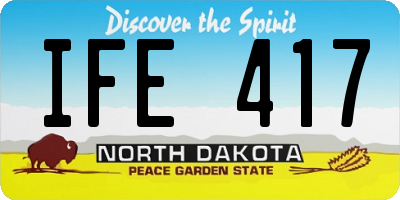 ND license plate IFE417