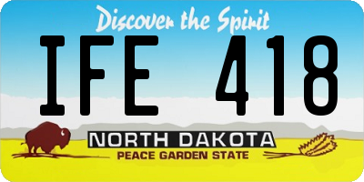 ND license plate IFE418