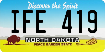ND license plate IFE419
