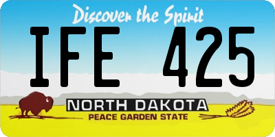 ND license plate IFE425
