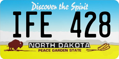 ND license plate IFE428