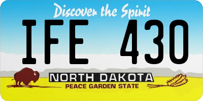 ND license plate IFE430