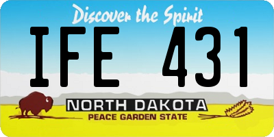 ND license plate IFE431