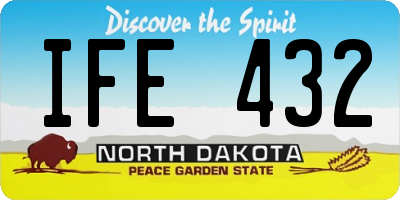 ND license plate IFE432