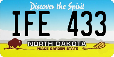 ND license plate IFE433