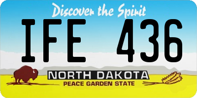ND license plate IFE436